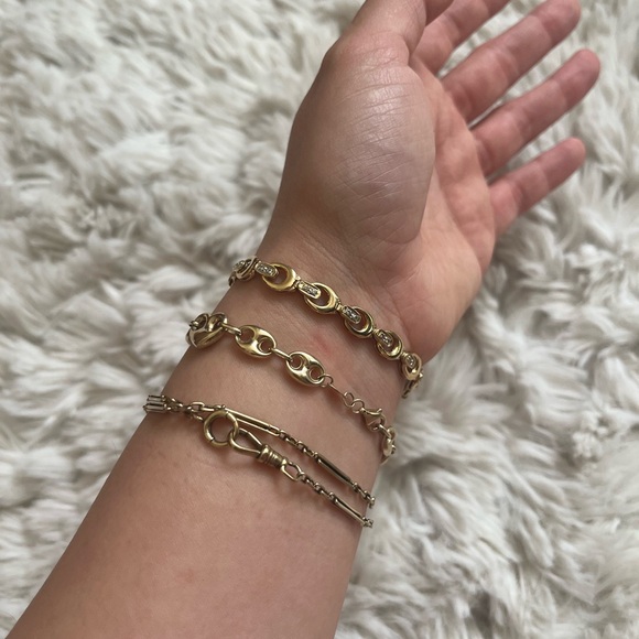 Catbird Jewelry - Antique Edwardian 14k yellow gold watch chain 14 inches